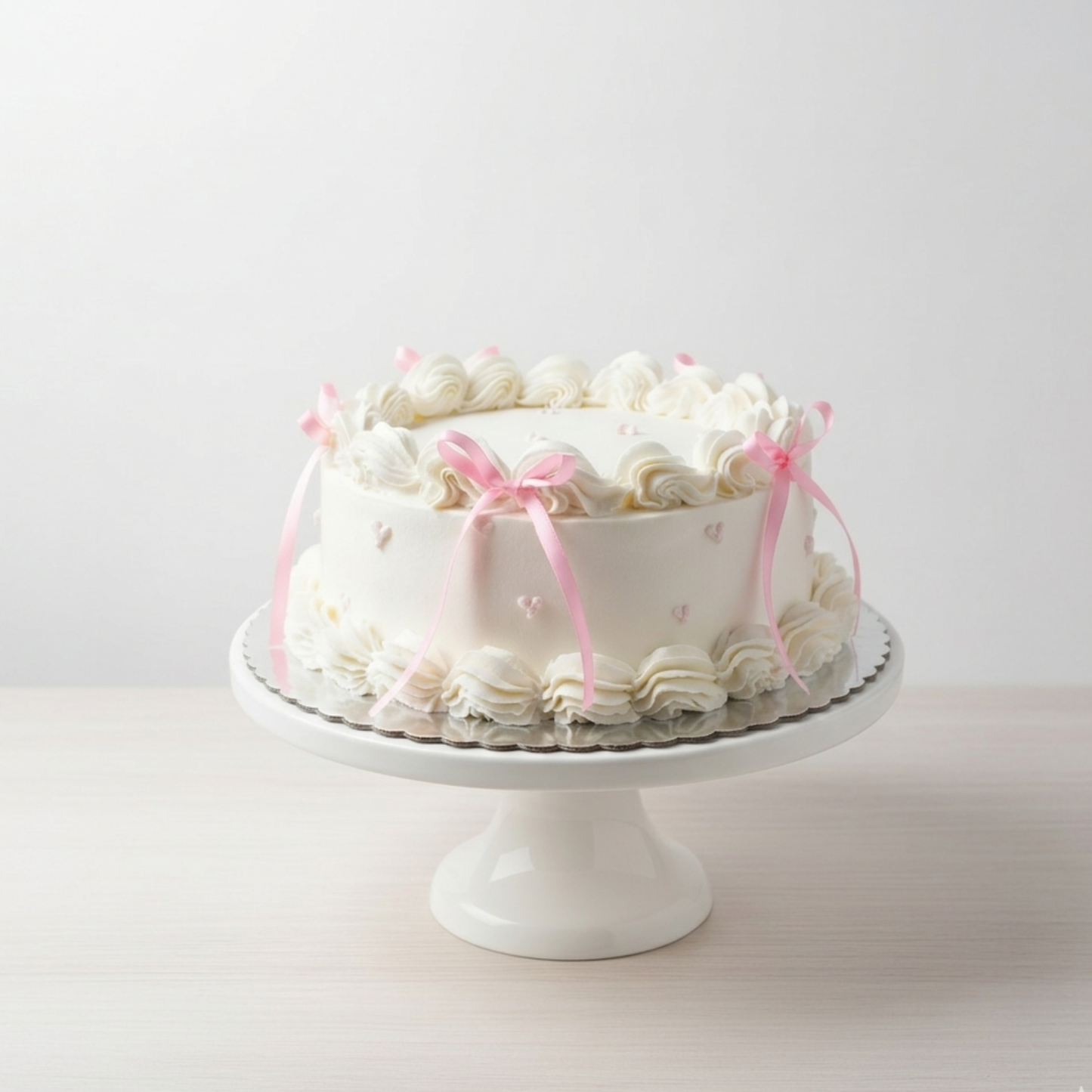 Torta redonda con decoración coquette