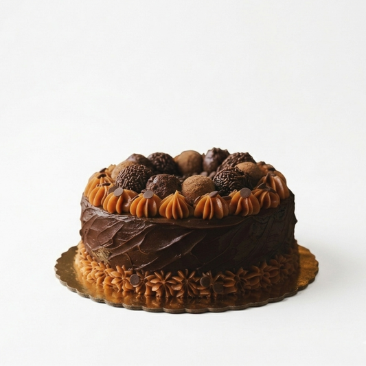 Torta de chocolate, trufa y arequipe