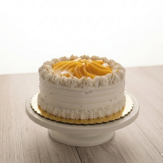 Torta crema chantilly y melocotón