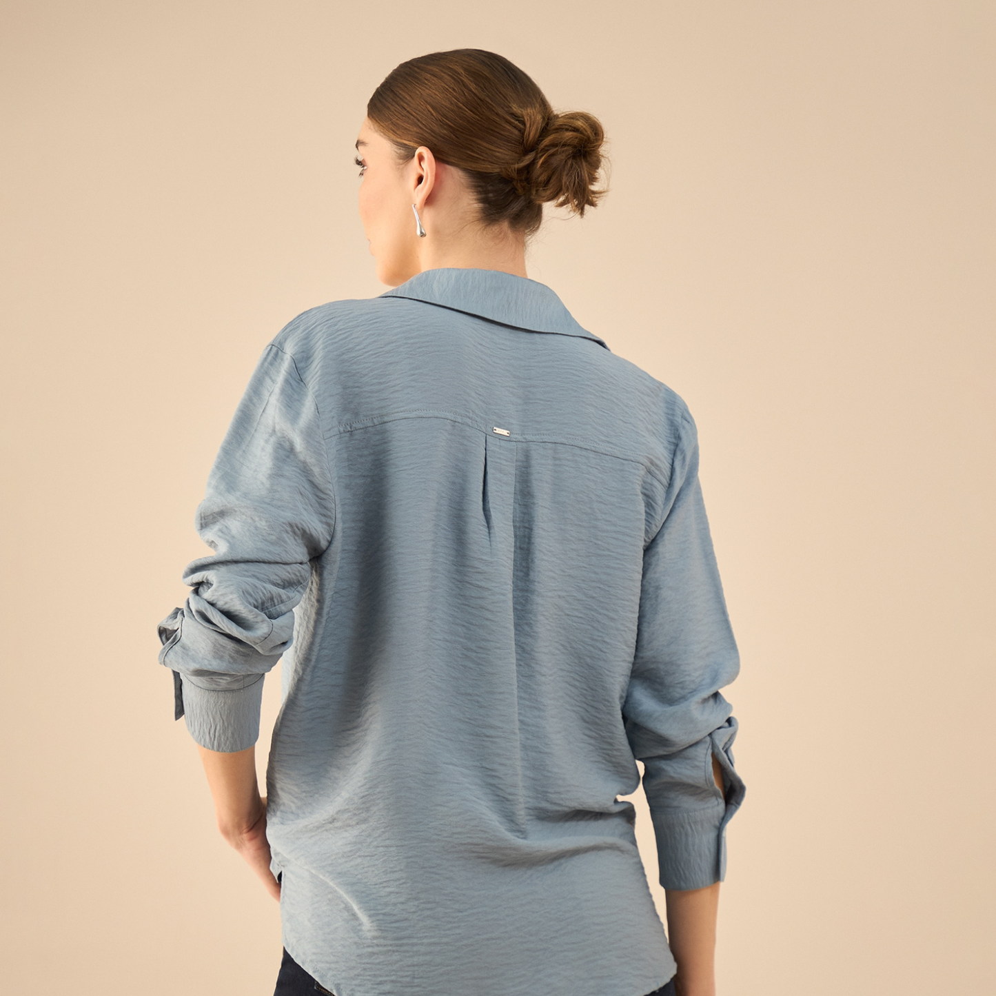 Camisa Lino Azul Humo